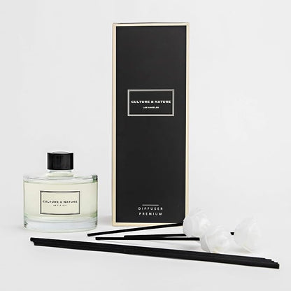 CULTURE & NATURE Reed Diffuser Set 6.7oz (200ml) Apple Pie Scented Diffuser with Sticks Home Fragrance Reed Diffuser for Bathroom Shelf Decor