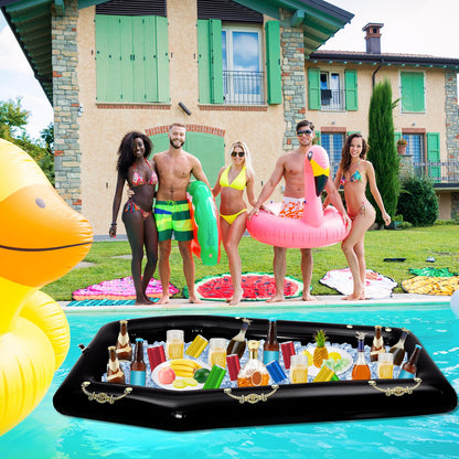 Aoriher 52 Inch Inflatable Coffin Cooler Fake Coffin Floatie Drink Ice Chest Buffet Bucket Beverage Cooler for Summer Pool Picnic Barbecue Supplies Birthday Party Decoration
