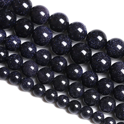 8MM 45PCS Blue Sandstone Spacer Loose Beads for Jewelry Making DIY Bracelet 1 Strand