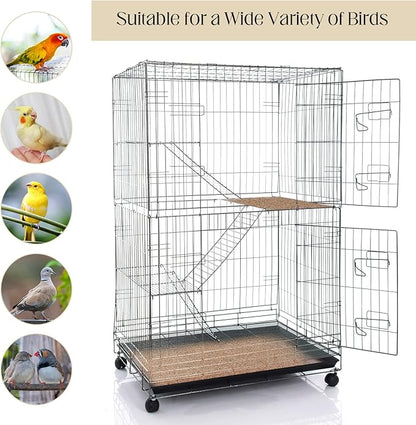 Fabbay 100 Pcs Gravel Paper for Bird Cage Gravel Liner Paper Pet Sandpaper Special for Bird Cage in Sea Sand, Easy Clean Pet Sandpaper Calcium Paper for Birdcage Parrots Cockatiels(11 x 17 Inch)