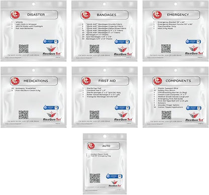 First Aid Kit 180 Piece – Flex Spending & Health Saving Eligible - Emergency First Aid Kit for Home, Car, Travel & Camping – Waterproof, Portable Medical Kit for Family & Workplace