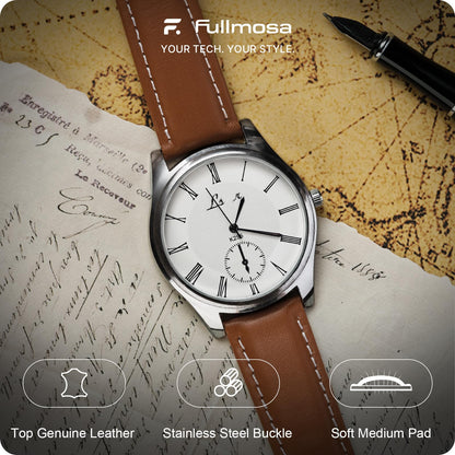 12 Colors for Quick Release Leather Watch Band, Fullmosa Axus Genuine Leather Watch Strap,Brown,22mm