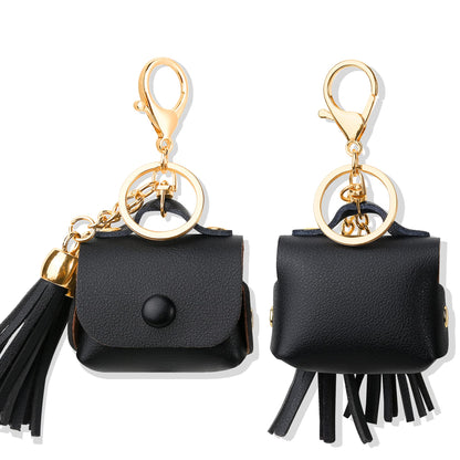 MODOS LOGICOS Case Cover for AirPods 3 (2021), PU Leather Case with Couple of Drooping Tassels Compatible with Apple AirPods 3rd Generation - Black