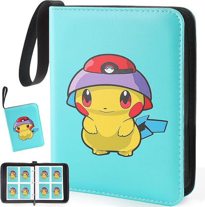 Premium Collectible Trading Card Albums，Card Binder Fits 400 Cards with 50 Removable Sleeves，Display Game Card Case book Holder, Green Themes