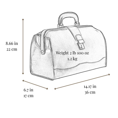 Time Resistance Leather Doctor Briefcase - Italian Handmade Medical Bag - Vintage Style Briefcase for Men and Women -Top Handle Gladstone Bag (Green)