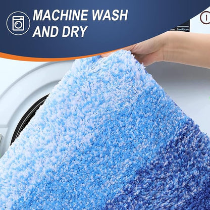 OLANLY Large Bathroom Rugs Mat 44x32, Extra Soft Absorbent Microfiber Bath Rugs, Rubber Backing, Quick Dry, Washable Bath Mats for Bathroom, Tub and Shower, Home Decor Accessories, Light Royal Blue
