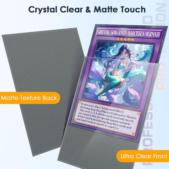 500 Pcs Card Sleeves for Trading Card, Matte Card Sleeves Deck Card Protectors Compatible with Baseball Cards, Sports Cards, Game Cards (Grey)