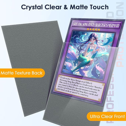 500 Pcs Card Sleeves for Trading Card, Matte Card Sleeves Deck Card Protectors Compatible with Baseball Cards, Sports Cards, Game Cards (Grey)