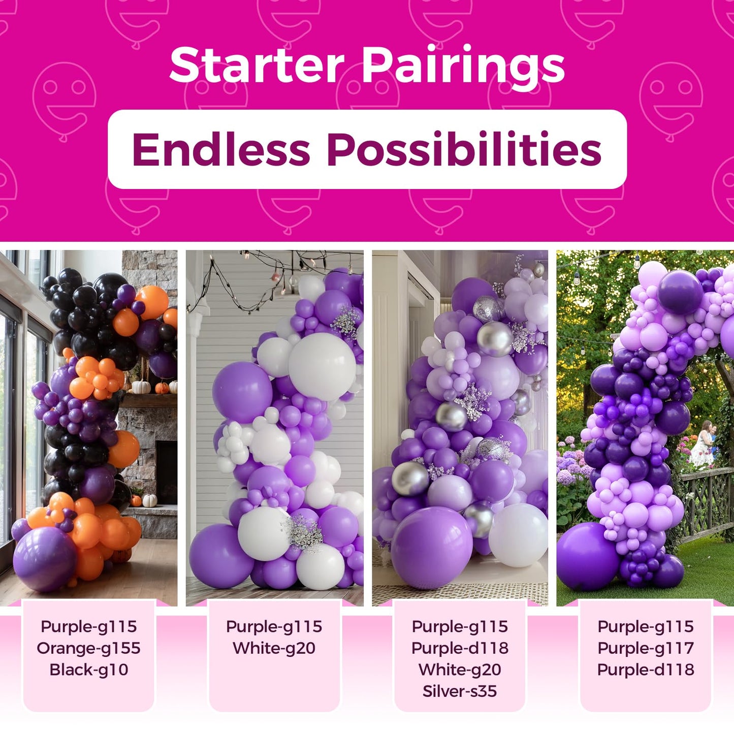 Bezente Purple Giant Balloons 36 Inch - 8 Pack Jumbo Purple Balloons Large Round Black Latex Balloons for Birthday Graduation Bridal Shower Wedding Halloween Party Decoration