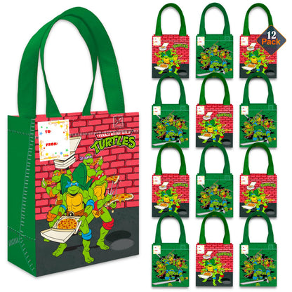 Teenage Mutant Ninja Turtles Party Favor Bags Set – 12 of 8" Pack TMNT Party Goodie Bags for Kids Bulk Reusable | TMNT Birthday Party Supplies
