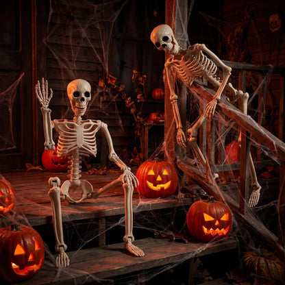 Aimeiar 2PCS 36" 3FT Posable Life Size Child Skeletons for Halloween Yard Decor Porch