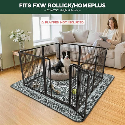 FXW Washable Pee Pads for Dogs, Puppy Pads with Super Absorbent, Specifically Designed for FXW Rollick/Homeplus 32/40/45inch 8 Panels Dog Playpen, 71" Square, Boho Grey, 1 Packs