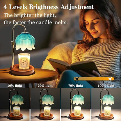 GEEZO Fragrance Candle Warmer Lamp，Electric Candle Warmer with Timer & Dimmer，Mom Christmas Birthday Gifts for Women, House Warming Gifts New Home Bedroom Decor