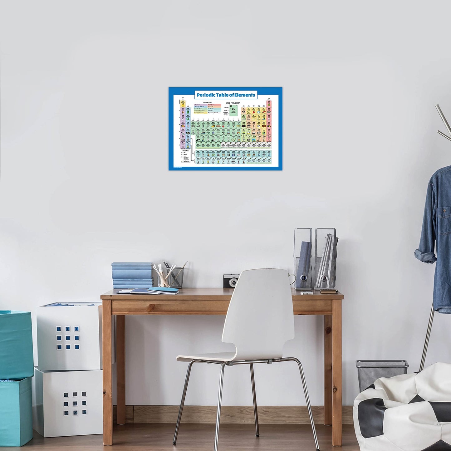 Palace Learning 3 Pack - Solar System Poster + Periodic Table of The Elements for Kids + World Map Chart [Blue Ocean] (LAMINATED, 18" x 24")