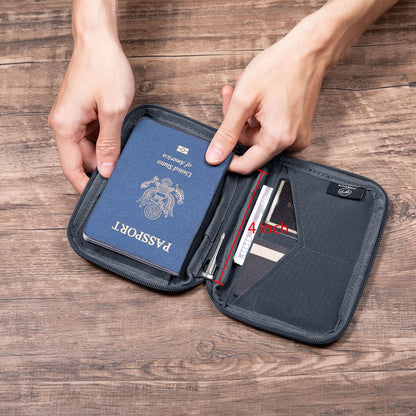 FIREDOG Passport Holder & Travel Wallet with RFID Blocking - Premium Document Organizer Case for Men and Women - Multiple Card Slots, Holds Passports, Cards, Tickets, ID, Cash Holder(Black)