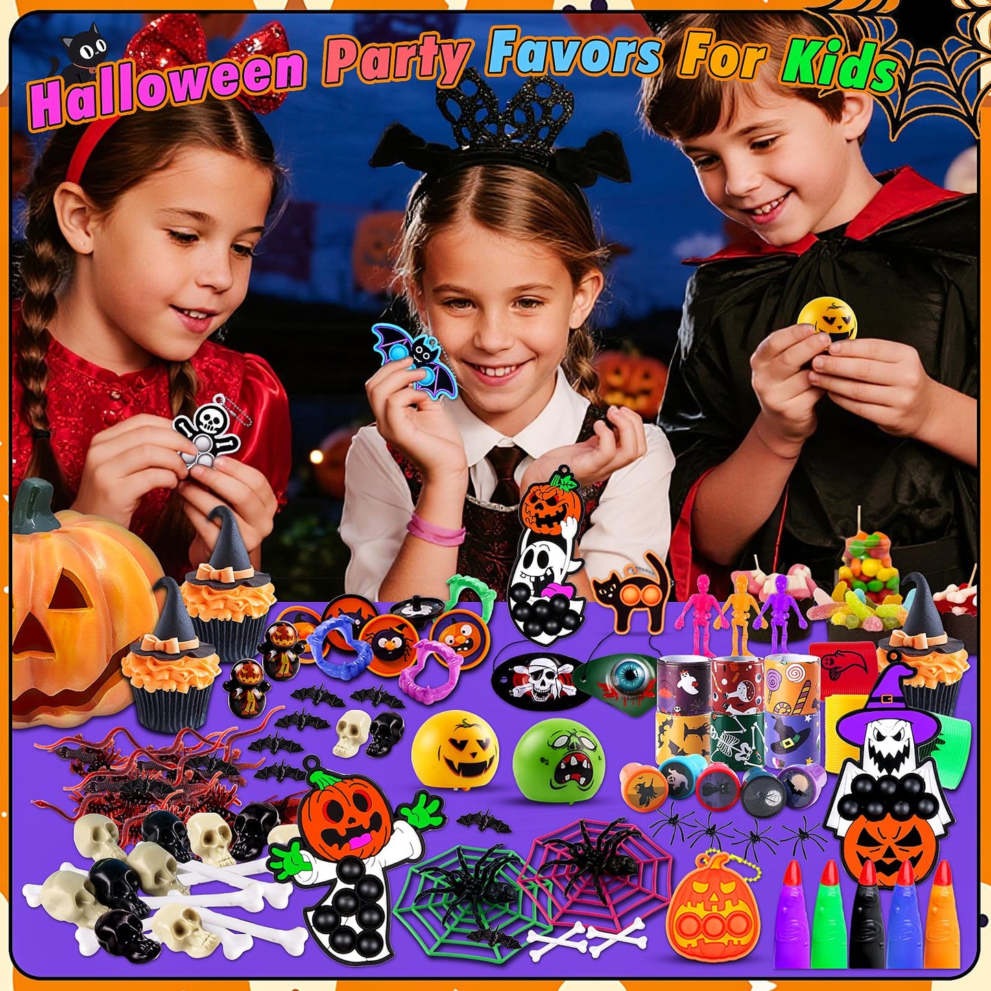 ChildFun 530 PCS Halloween Party Favors for Kids, Halloween Toys Bulk for Goodie Bags Fillers, Non-Candy Treats, Classroom Prizes, Halloween Gifts for Boys Girls