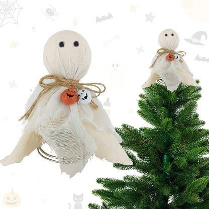 Ghost Halloween Tree Topper, Ghost Mini Christmas Trees Topper Halloween Ornaments, Spooky Decor Autumn Party Supplies (Cute, 3.78" * 3.78" * 7.28")