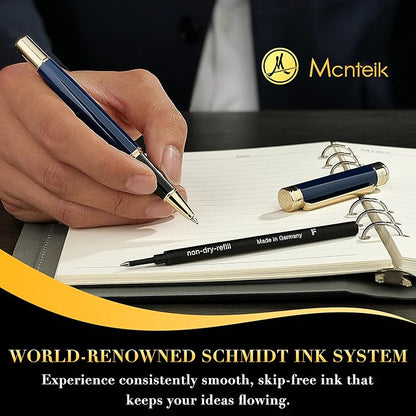 Blue Lacquer Rollerball Pen - Stunning Luxury Pen, 24K Gold Plating, Schmidt Refill, Precision Flow Ink, Fancy Roller Ball Gift Set for Men & Women, Professional, Executive Office, Nice Pens