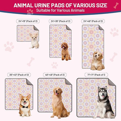 Washable Dog Pee Pads - Absorbent Reusable Puppy Training Pads, Waterproof Leak - Proof & Non - Slip for Crate Whelping Potty Training 72x72 (Pack of 1)