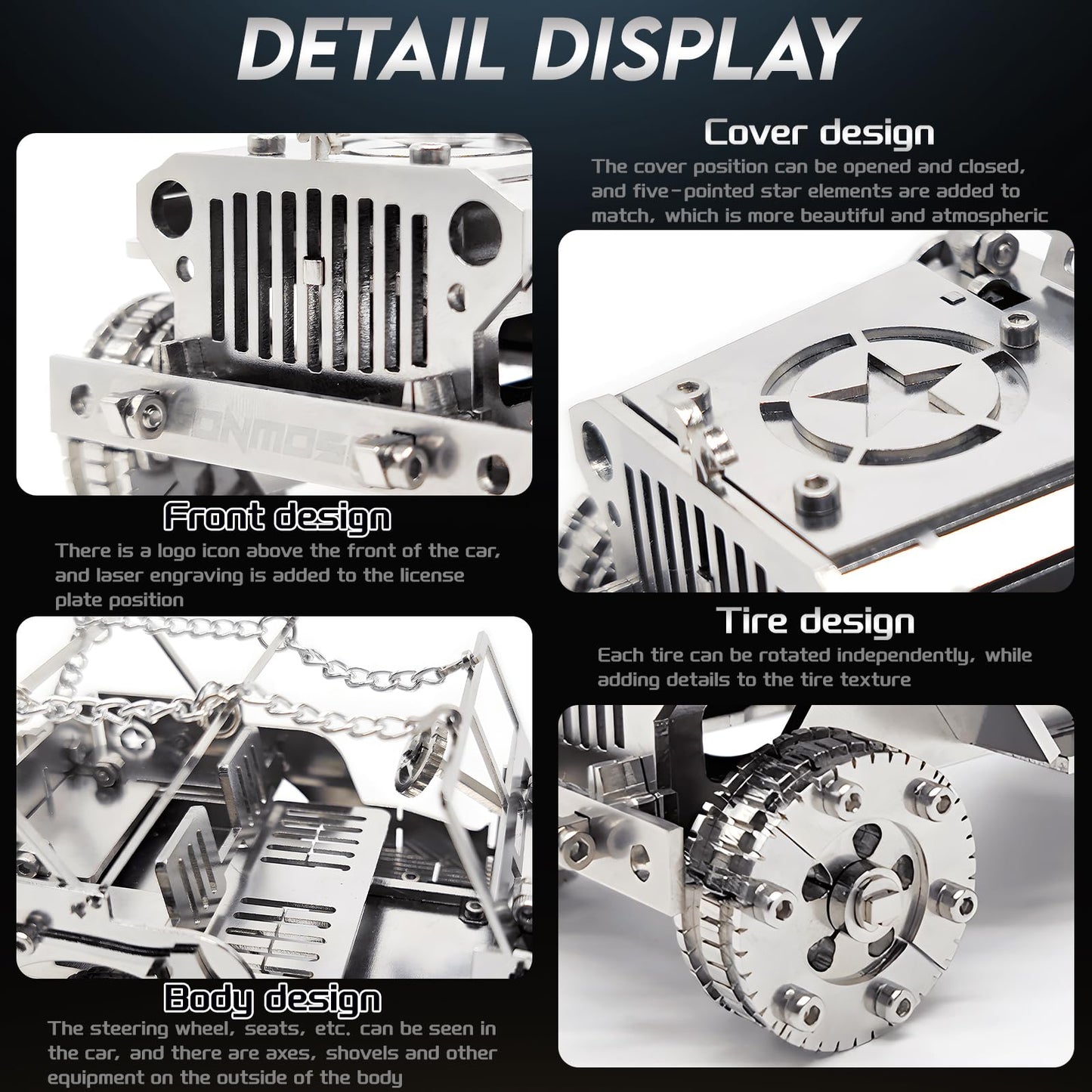 3D Metal Model Kits, Mechanical Iron Blood Car 3D Metal Puzzle,Steel Series DIY Brain Teasers Simple 3D Puzzles Home Decor Art Craft Gifts Toys for Adult
