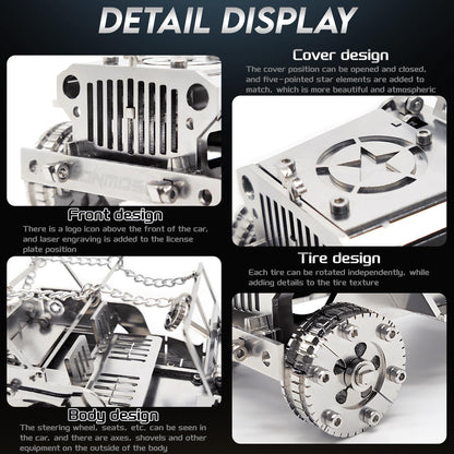 3D Metal Model Kits, Mechanical Iron Blood Car 3D Metal Puzzle,Steel Series DIY Brain Teasers Simple 3D Puzzles Home Decor Art Craft Gifts Toys for Adult