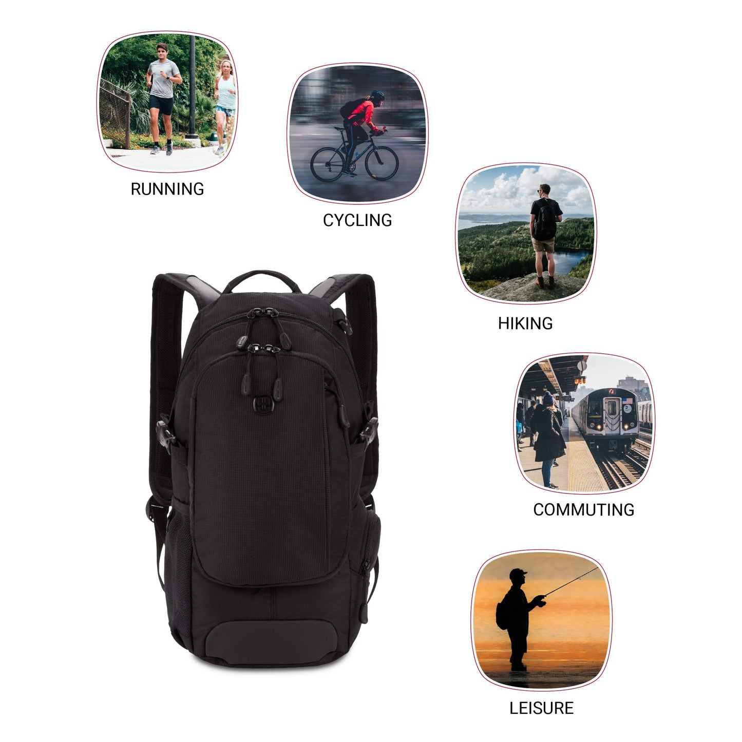 SwissGear 3598 Backpack, Narrow Daypack, Ideal for Commuting and College