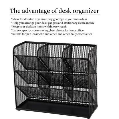 Marbrasse Mesh Desk Organizer, Multi-Functional Pen Holder, Desktop Stationary Organizer, Storage Rack for School Home Office Art Supplies (Mesh Pen Holder)