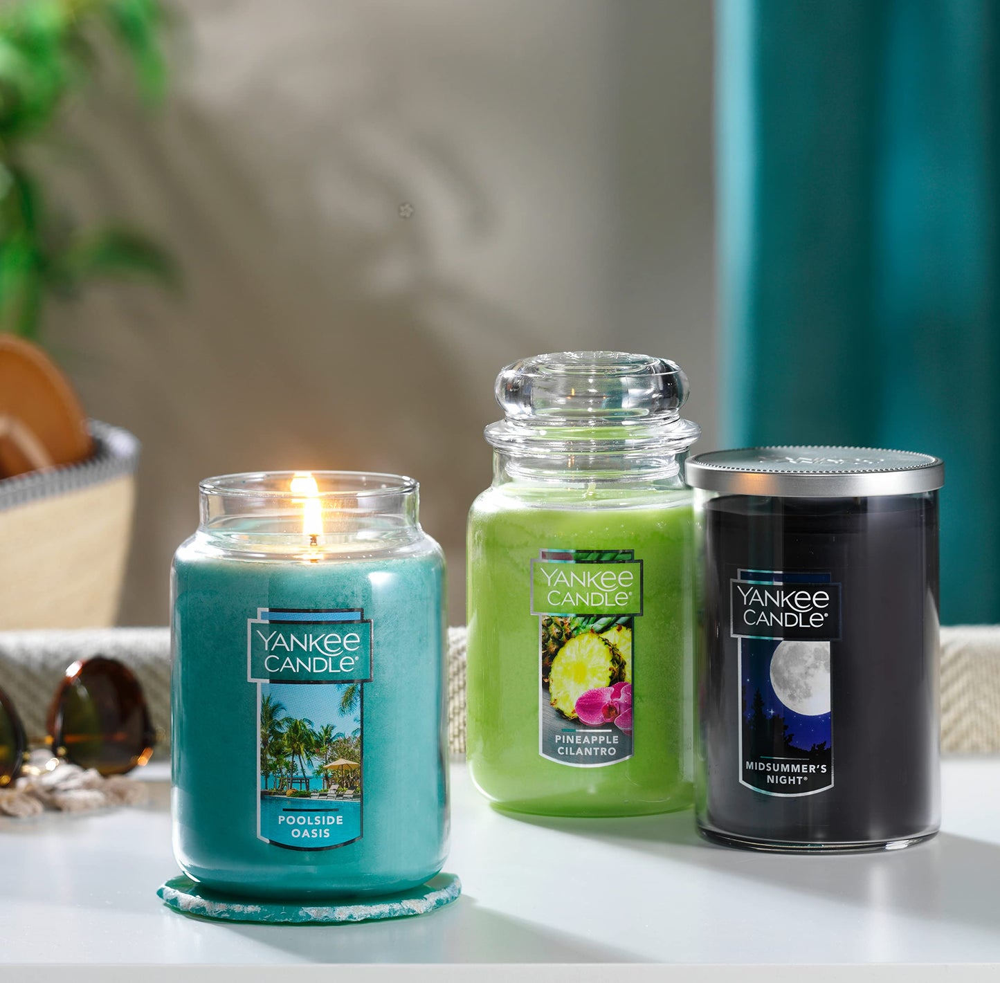 Yankee Candle MidSummer's Night Scented Classic 22oz Large Tumbler 2-Wick Candle Over 75 Hours of Burn Time Quality Paraffin Odor Eliminating Ideal Gift Highly Fragranced