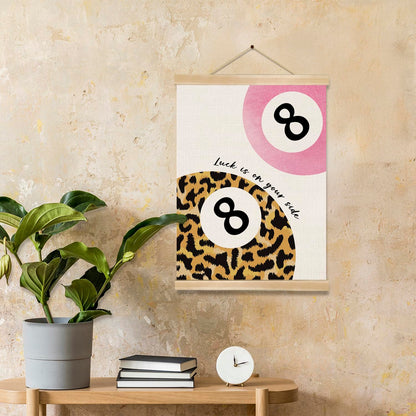 You found a duck Luck Is On Your Side Lucky Number 8 8-Ball Linen Wall Art,Pink Number 8 Wall Poster Decor for Dormitory, Office, or Home, Best Gift for Friends& Sisters 18.5×14 Inch (LKY01)