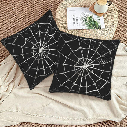 Jbofyee Black and White Spider Web Throw Pillow Cover 18x18 Inch Halloween Spiderweb Decorative Pillow Cases Soft Throw Pillows for Living Room Bedroom Sofa Couch Cushion Cover Set of 2