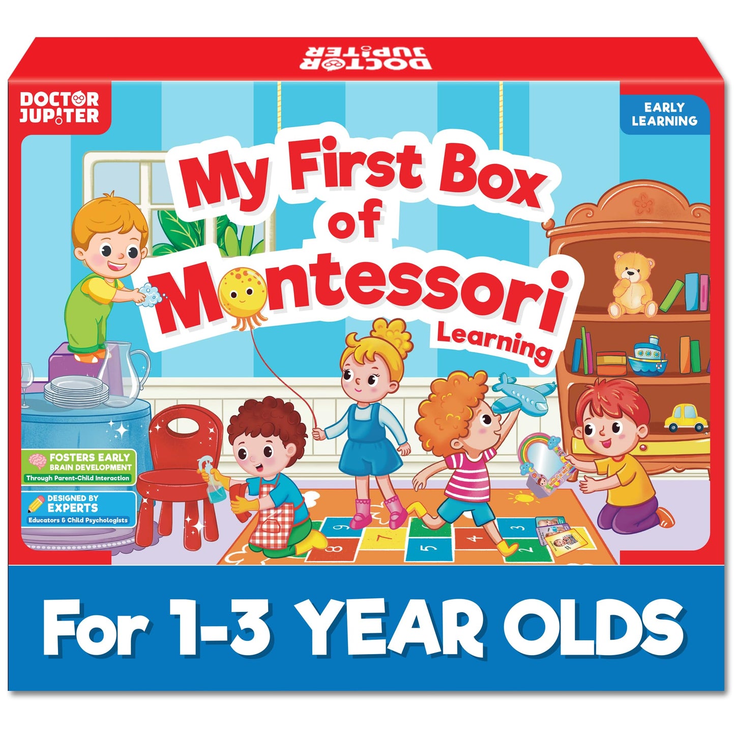 Doctor Jupiter My First Box of Montessori Learning for Toddlers 1+ Year Olds | Montessori Toys, Birthday Gift for 1 2 3 Year Old Boys & Girls | Learning & Educational Activities for 1+ Year Old