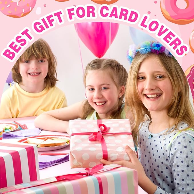 9 Pocket Card Binder 900 Card Holder Album, Pink Donut Trading Cards Holder Zipper Binder for Girl Teen Collection (Blue Donut, 900 Pocket)