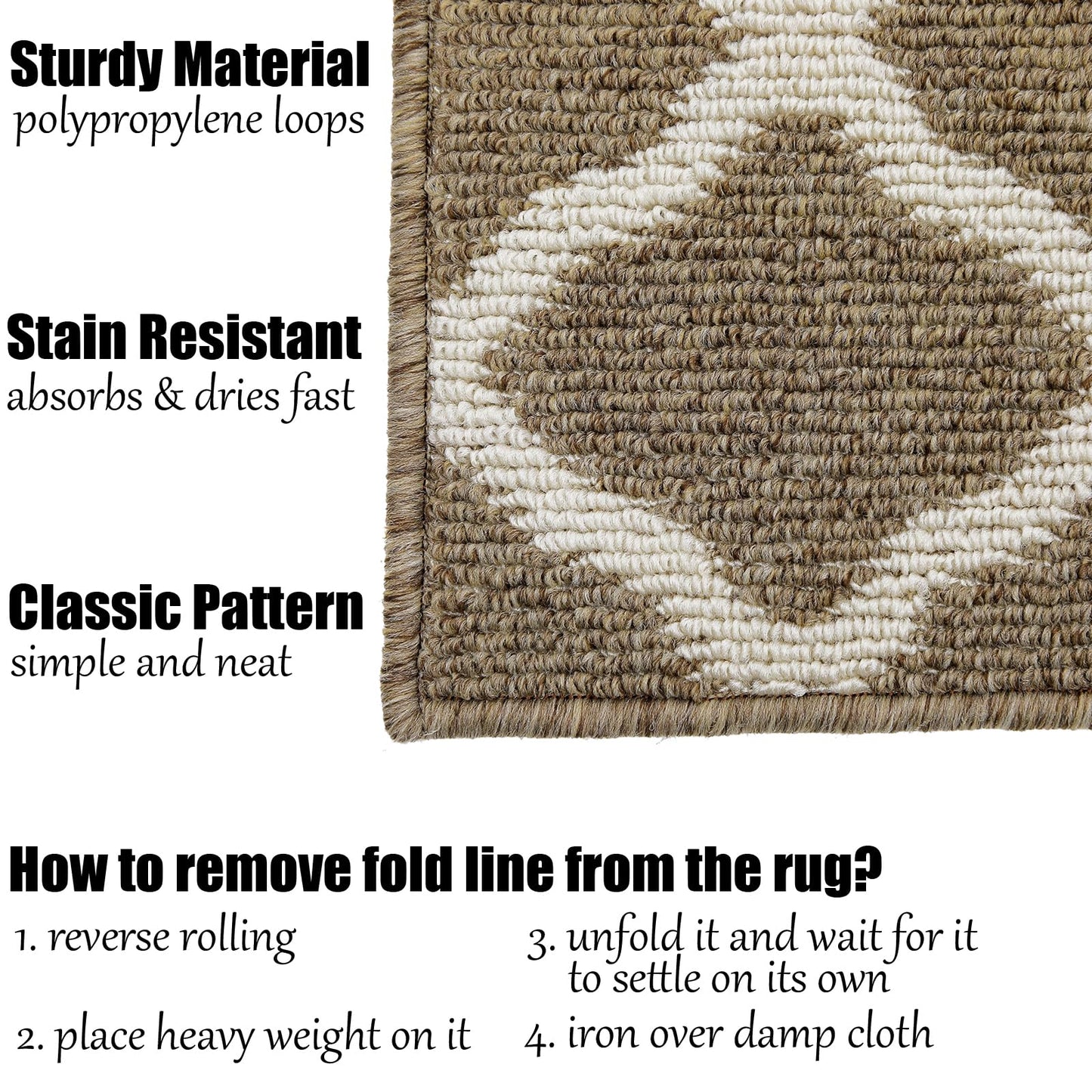 SHACOS Dirt Trapper Runner Rugs 2'x6' Non Slip Washable Hallway Kitchen Runner Rug Long Door Mats Rug Runner Carpet Runners for Garage Laundry Room Entryway, Brown