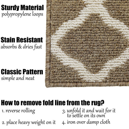 SHACOS Dirt Trapper Runner Rugs 2'x6' Non Slip Washable Hallway Kitchen Runner Rug Long Door Mats Rug Runner Carpet Runners for Garage Laundry Room Entryway, Brown