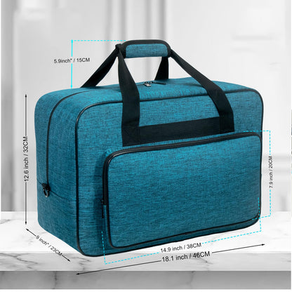 Haroranax Sewing Machine Carrying Case with Padded Handles, Suitable for Most Standard Household Sewing Machines Compatible with Singer, Brother, Janome - Peacock blue