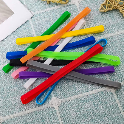Coopay 60 Pieces Silicone Rubber Bands Colorful Elastic Wrapping Bands for Books, Art, Exercise, Crab Traps, Cooking, Wrapping, Heat, Cold, UV, Chemical Resistant (5.5 inch)