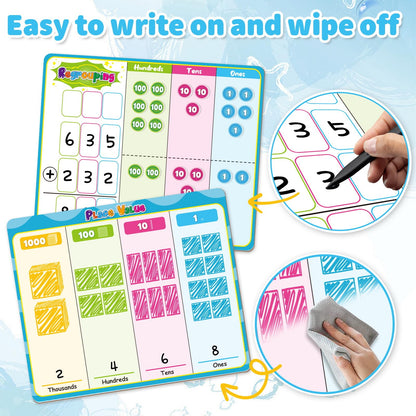 Laffunz Magnetic Place Value Manipulatives Math Games for Kids Regrouping Base Ten Blocks, Addition and Subtraction Games Classroom Must Haves 1st 2nd 3rd Grade Homeschool Supplies Small Group