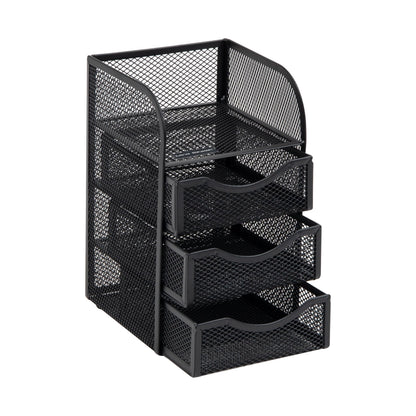 Mind Reader Desktop Accessory Storage, Paper Binder Clip Basket, Workspace, Office, Metal Mesh, 4.75" L x 5" W x 8" H, Black (Pack of 6)