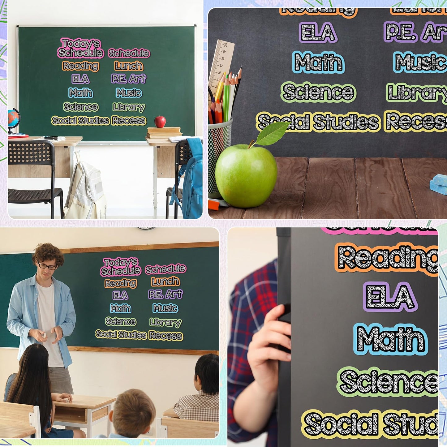 AmazingSpark 12 Pcs Class Subjects Magnets Classroom Daily Schedule Magnets Reusable Today's Schedules Labels Set Dry Erase Labels for Whiteboard Bulletin Board Decor School Elementary Organization