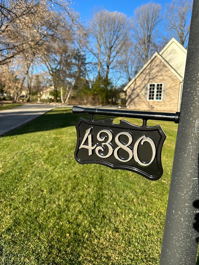 3 Inch Mailbox Numbers Self Adhesive House Apartment Hotel Office Room Home Door Address Number Plastic Stickers Chrome Plated Process (Silver)