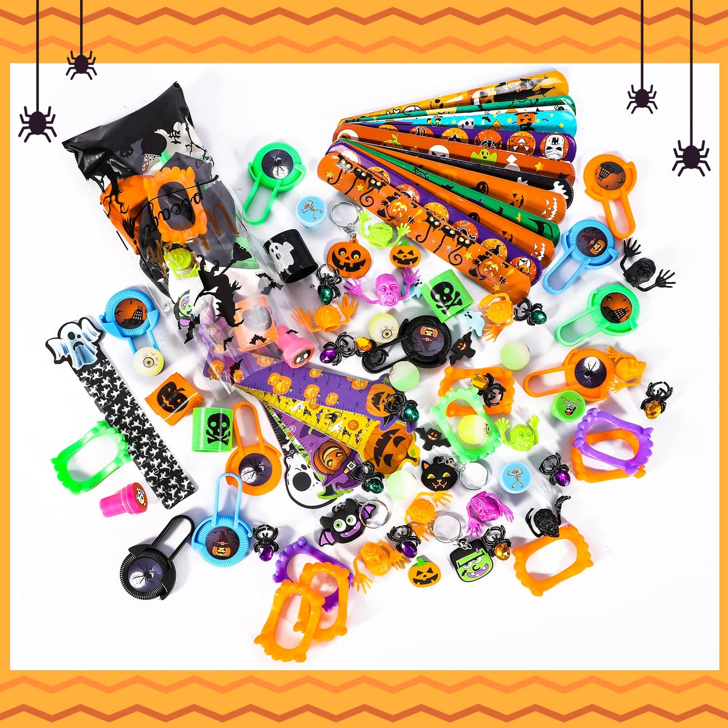 Thuodo 162 PCS Halloween Party Favors for Kids Halloween Toys Bulk Trick or Treat Goodie Bag Fillers Holiday Party Supplies School Classroom Prizes Carnival Gifts