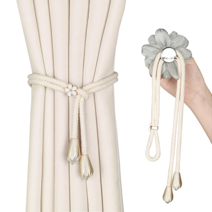 SUQ I OME Lotus Flower Curtain tiebacks holdbacks Holder for Curtain Decoration in Summer for Bedroom Decorations (Green)