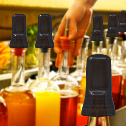 Esatto 24 Pieces Pour Spout Covers - Liquor Bottle Toppers Black, Universal Bottle Pour Dispenser,Liquor Bottle Covers Bottle Cover Dust for Home Kitchen Tools Supplies