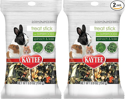 Kaytee Small Animal Treat Stick with Superfoods, Spinach & Kale, 5.5 oz (Pack of 2)