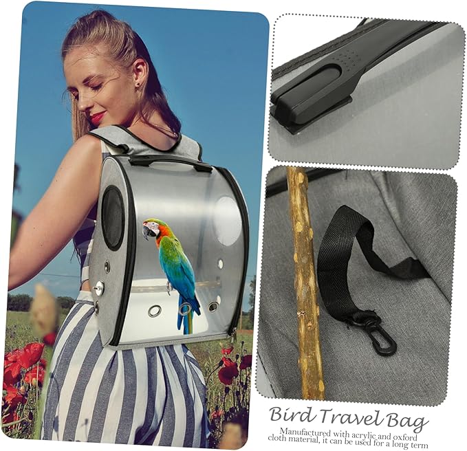 Milisten Portable Parrot Bag Wear-Resistant Bird Travel Carrier with Perch Breathable Design for Hiking Shopping and Travel Comfortable and Backpack for Birds