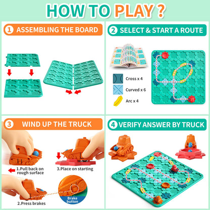 Logical Road Builder Games, STEM Family Board Game, Large Educational Smart Brain Teasers Puzzles Toys, Preschool Learning Early Montessori Birthday Gifts for Kids Boys Girls Age 4-8 Year Old