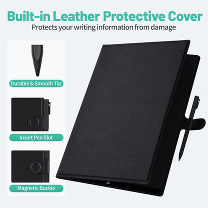 LCD Writing Tablet for Adults: 9.5 Inch with Leather Case Reusable Portable Use for Office Study Teaching