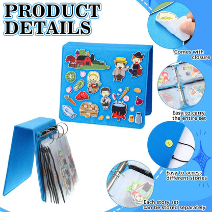 Windkream 13 Pack Felt Board Bible Stories Set, Flannel Board Stories with A Felt Pieces Storage Binder for Preschool Activities(Lovely Style)