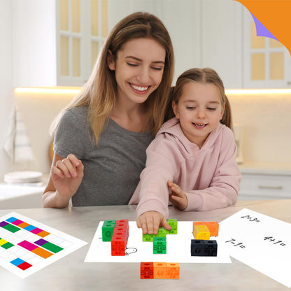 SpriteGru 300PCS Math Linking Cubes, Math Cubes Manipulative Connecting and Counting Snap Blocks for Early Math and Construction, Educational Toy for Preschool, Kindergarten, Homeschool