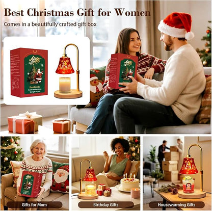 Candle Warmer Lamp with Timer Dimmer：Christmas Decorations Indoor, Birthday Gifts for Women Mom, Vintage Wax Melt Warmer for Jar Candles, Warming Gifts for Office, Dorm, Apartment & New Home Decor